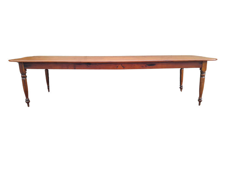 A 20th Century Rare And Massive Oregon Table With Drawer (Twelve To Fourteen Seater)