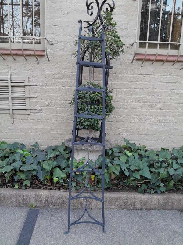 A 20th Century Metal Stand For Silverware Or Pots Finished In A French Antique Charcoal Colour