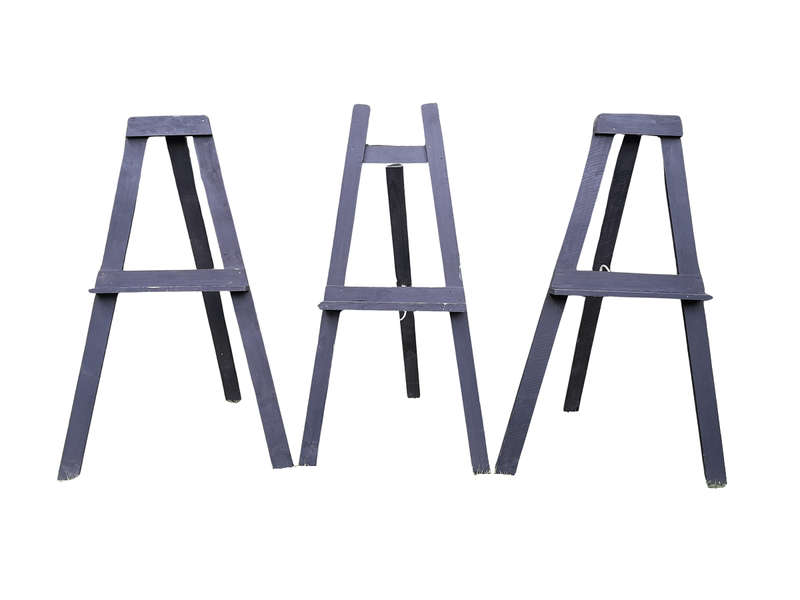 A 20th Century Set Of 3 Painted Wooden Display Easels