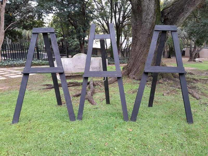 A 20th Century Set Of 3 Painted Wooden Display Easels