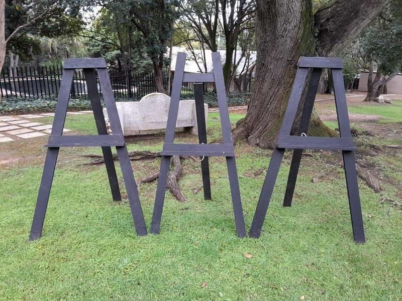A 20th Century Set Of 3 Painted Wooden Display Easels