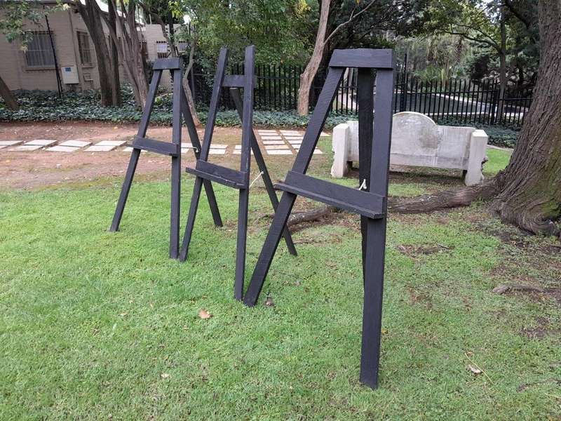 A 20th Century Set Of 3 Painted Wooden Display Easels