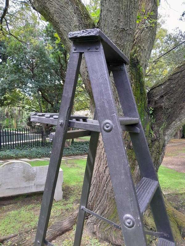 A 20th Century Painted Decorative Study / Library Ladder