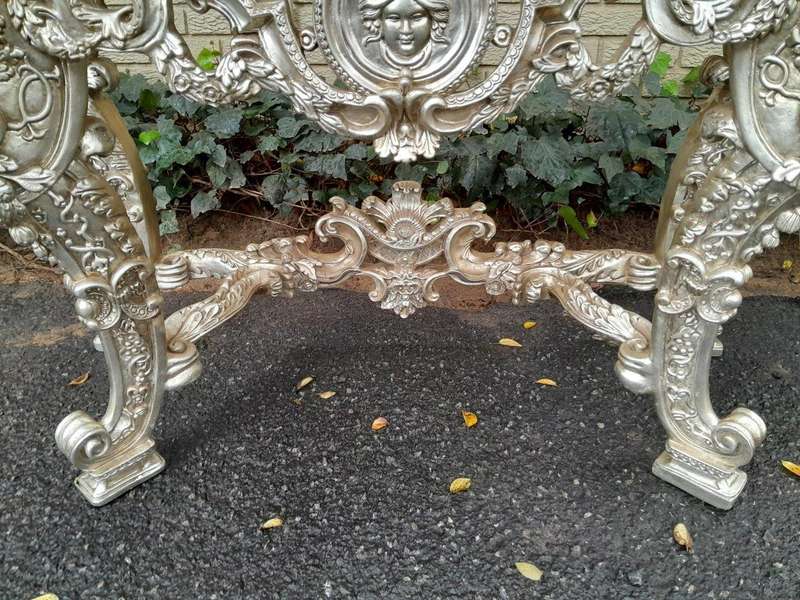 A 20th Century Ornately Carved Gilt Console / Drinks Table With Cream Marble Top