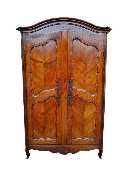 A French 18th Century Country Armoire With Cherrywood / Chestnut Wood With Original Iron Hinges