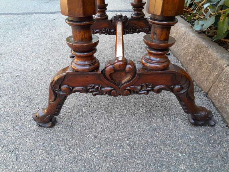 A 20th Century Heavily Carved Table / Side Table With Drawer
