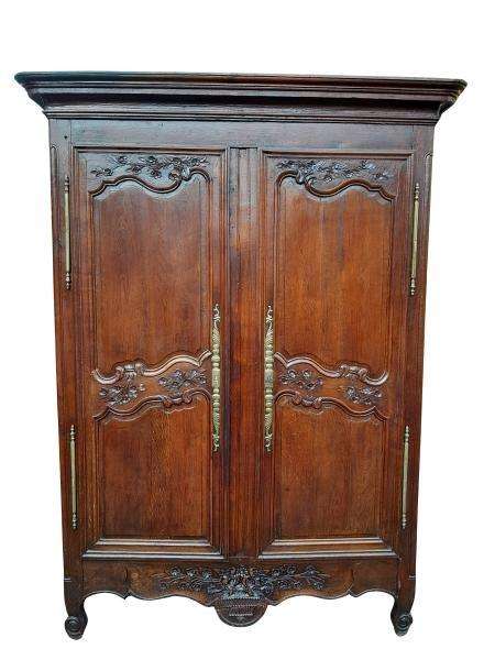A 19th Century French Carved Oak Armoire  /  Cupboard