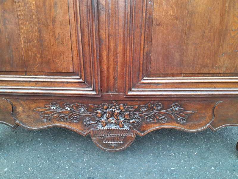 A 19th Century French Carved Oak Armoire  /  Cupboard