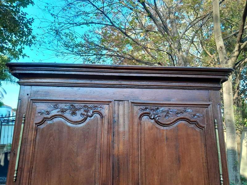 A 19th Century French Carved Oak Armoire  /  Cupboard