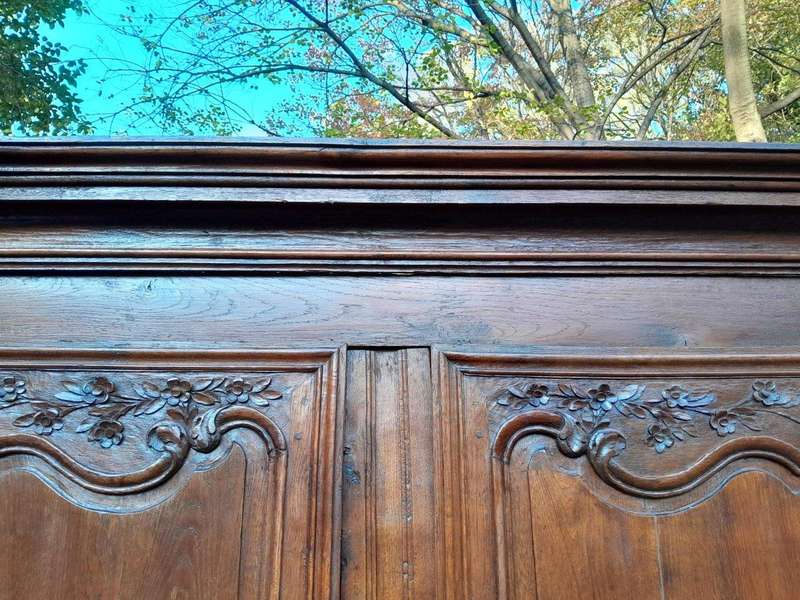 A 19th Century French Carved Oak Armoire  /  Cupboard