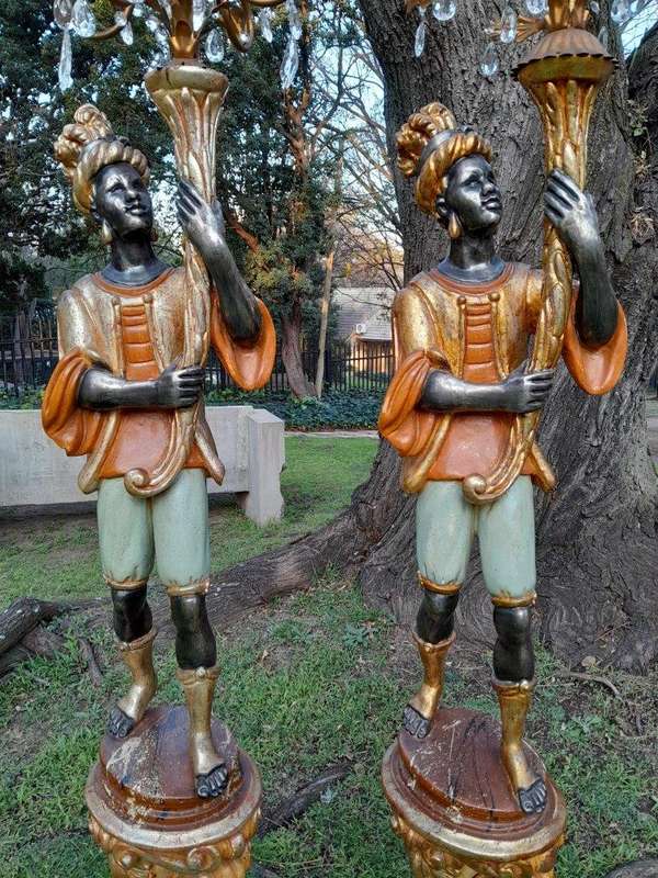 A 20th Century Pair Of Venetian Blackamoor Torchiers