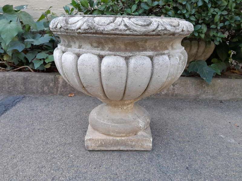 An Architectural And Decorative Concrete Jardeniere / Urn With Patina