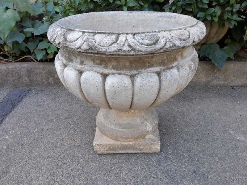 An Architectural And Decorative Concrete Jardeniere / Urn With Patina