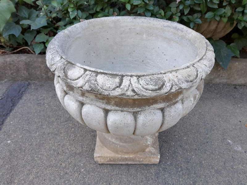 An Architectural And Decorative Concrete Jardeniere / Urn With Patina