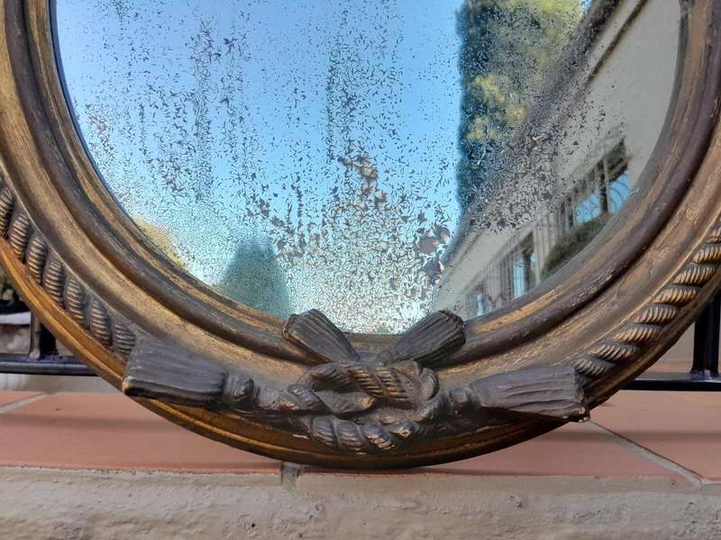 An Antique Early 20th Century / Circa 1910 Oval Gilt Mirror