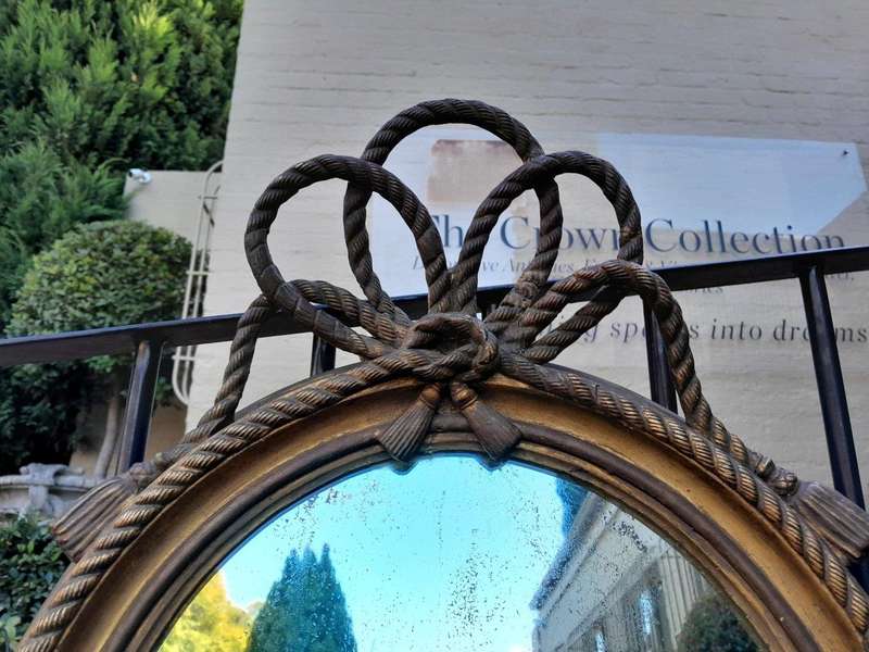 An Antique Early 20th Century / Circa 1910 Oval Gilt Mirror