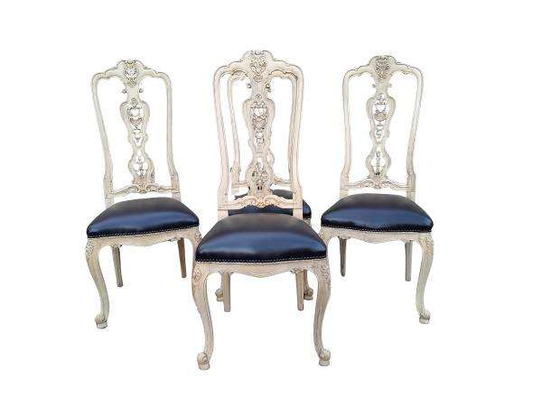 An Antique 19th Century Set Of Four Walnut Dining Chairs