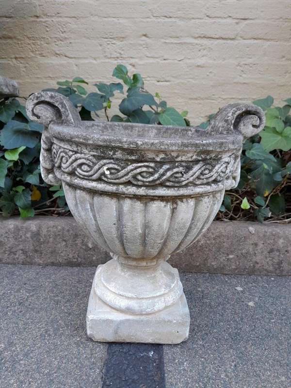 An Architectural And Decorative Concrete Jardeniere / Urn With Patina