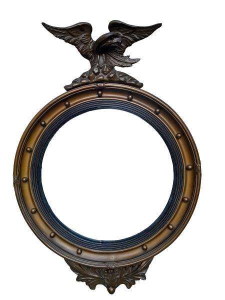 An Antique Regency Giltwood Convex Mirror