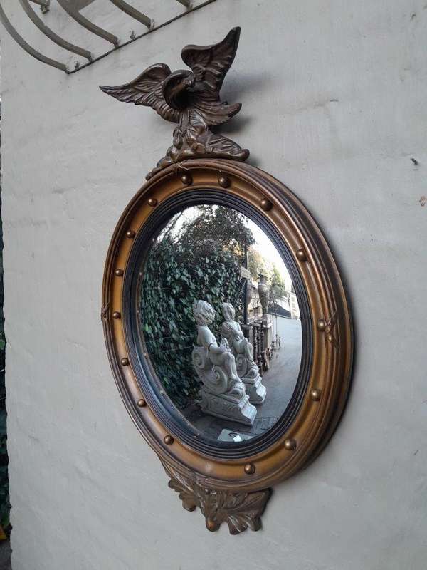 An Antique Regency Giltwood Convex Mirror