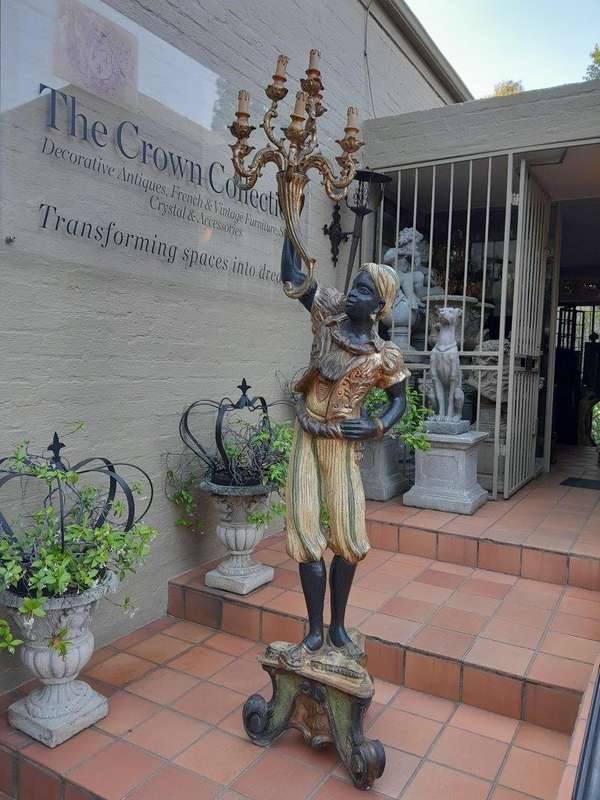 A Circa 1900 Original Blackamoor Torchere Candelabra