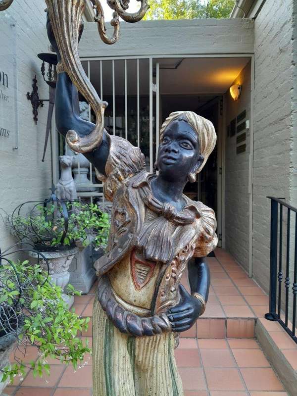 A Circa 1900 Original Blackamoor Torchere Candelabra