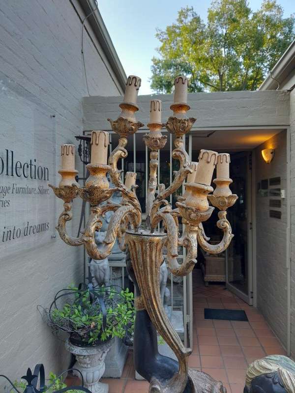 A Circa 1900 Original Blackamoor Torchere Candelabra