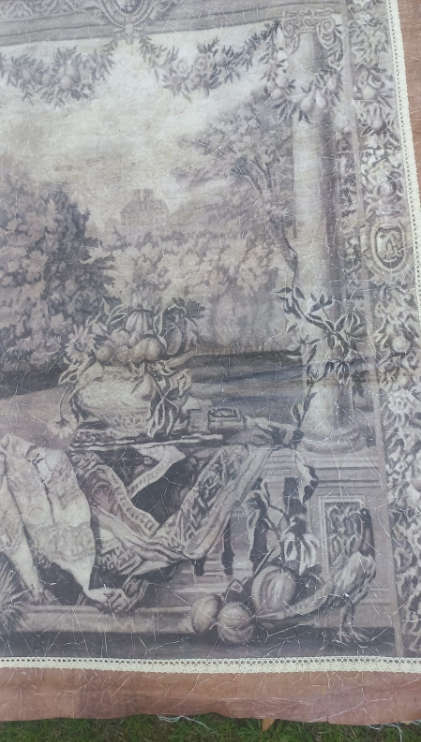 A Medium size Wall Panel Painting depicting a French Villa (canvas) ND