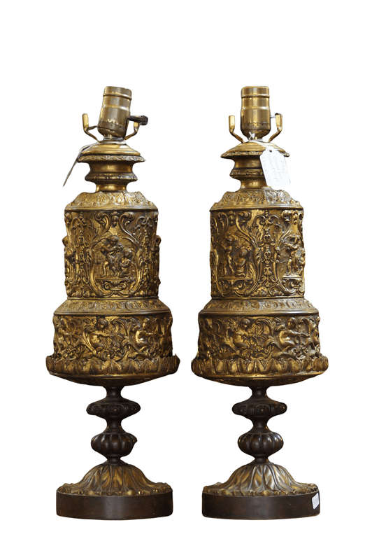 Pair Grand Tour Raised Lamps