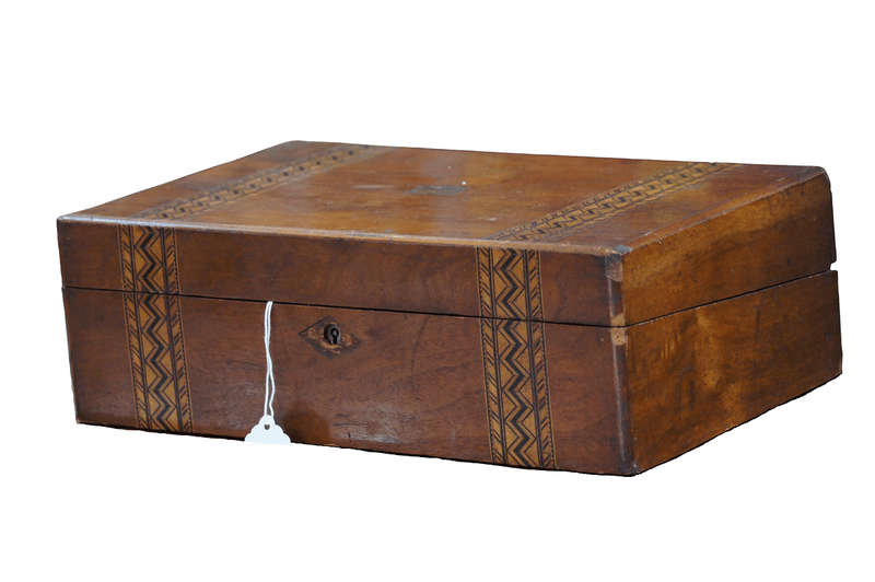 Antique 19Th Century Tunbridge Writing Slope / Box ND