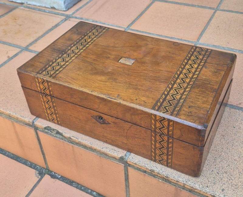 Antique 19Th Century Tunbridge Writing Slope / Box ND