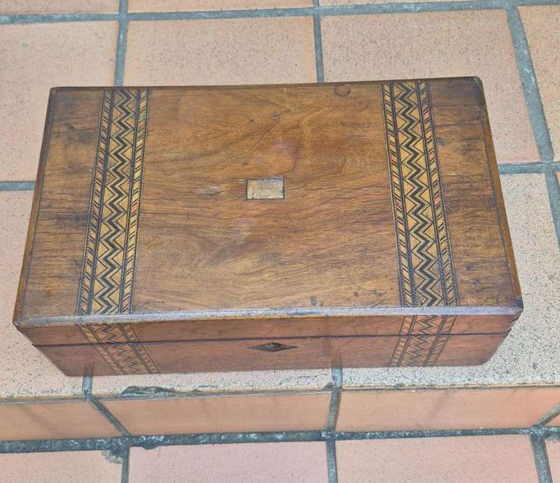 Antique 19Th Century Tunbridge Writing Slope / Box ND