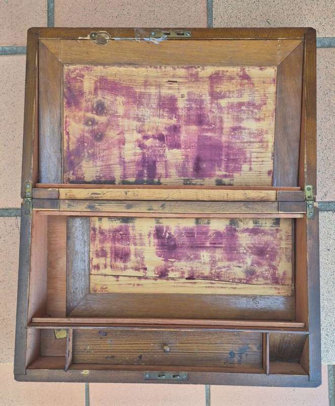 Antique 19Th Century Tunbridge Writing Slope / Box ND