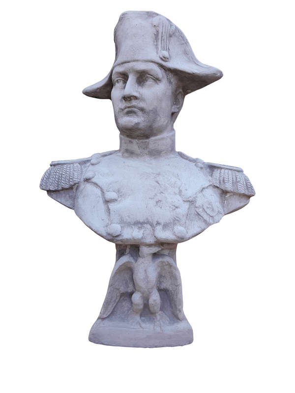 Large Concrete Napoleon Bust In Full Military Regalia