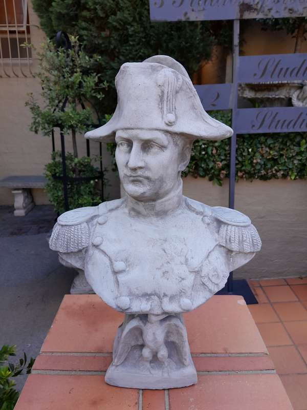 Large Concrete Napoleon Bust In Full Military Regalia