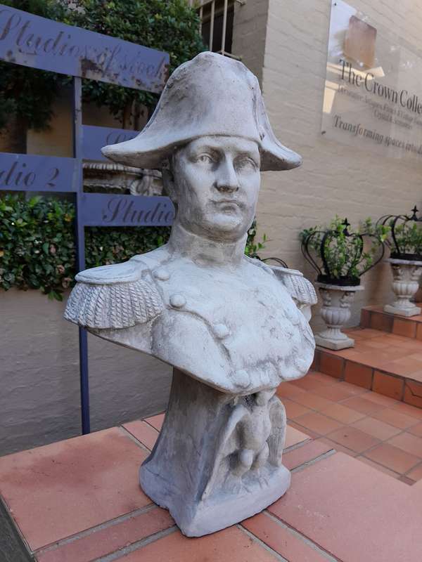 Large Concrete Napoleon Bust In Full Military Regalia