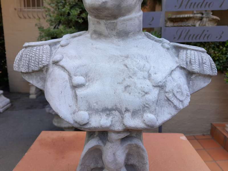Large Concrete Napoleon Bust In Full Military Regalia