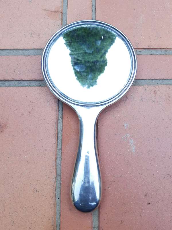 Hand Mirror - Stamped Silver