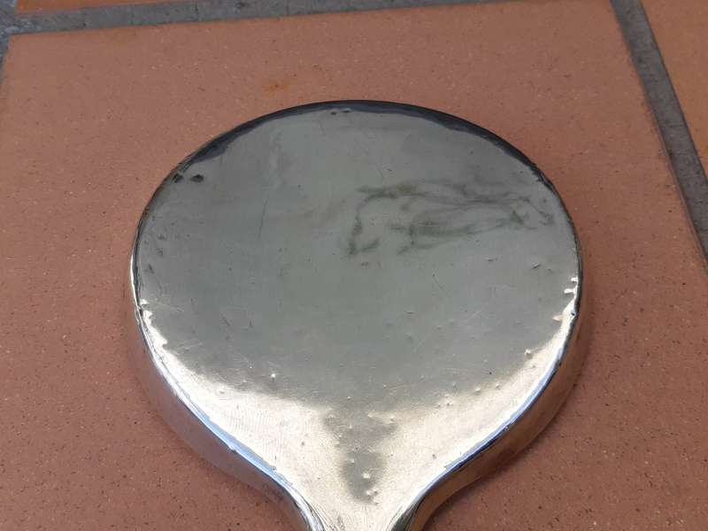 Hand Mirror - Stamped Silver