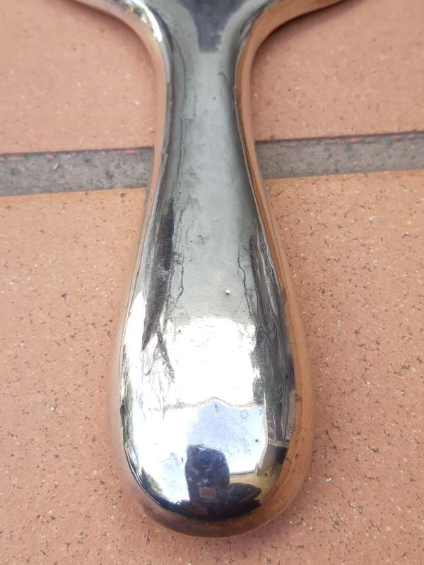 Hand Mirror - Stamped Silver