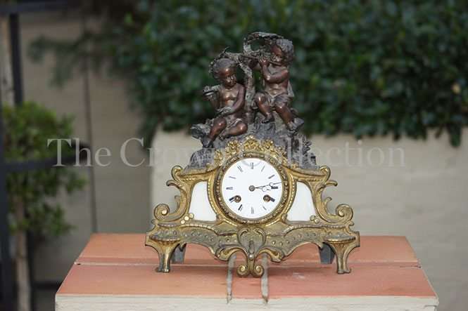 French Brass & Bronze 19th Century Mantle Clock