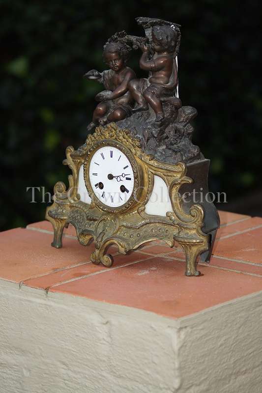 French Brass & Bronze 19th Century Mantle Clock