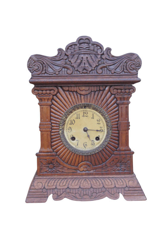 New Haven Antique Oak Clock Early 1900