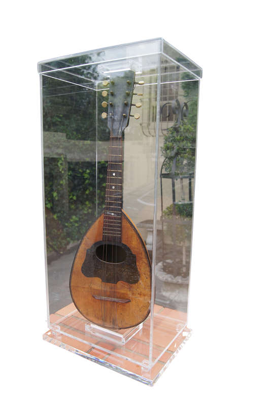 Antique Mandolin Encased in Perspex Box