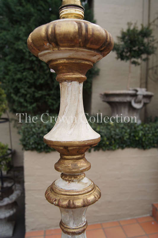 Pair Italian Wooden Gilt Lamps