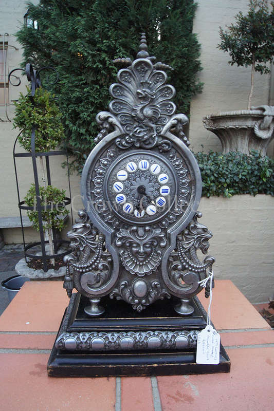 19th Century Cast Metal Mantle Clock