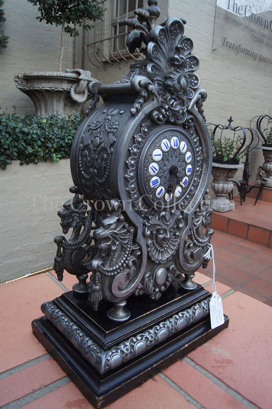 19th Century Cast Metal Mantle Clock