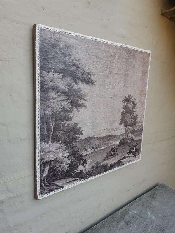 A Medium size Wall Panel Painting depicting a hunting scene
