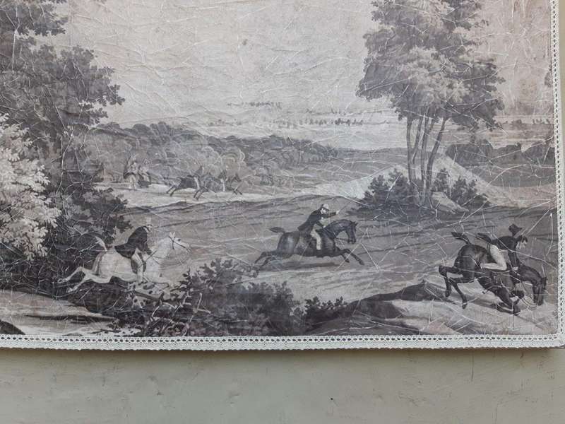 A Medium size Wall Panel Painting depicting a hunting scene