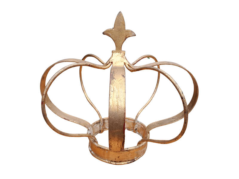 A Hand-Gilded Wrought Iron Decorative Crown